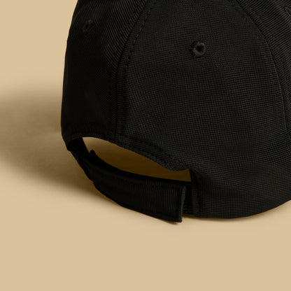 Typographic Accent Cap with Hook and Loop Strap Closure
