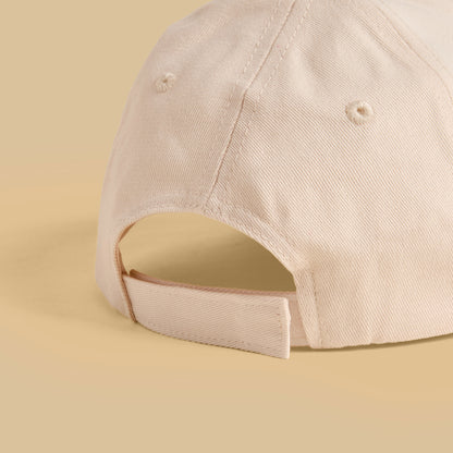Bow Embroidered Cap with Hook and Loop Strap Closure