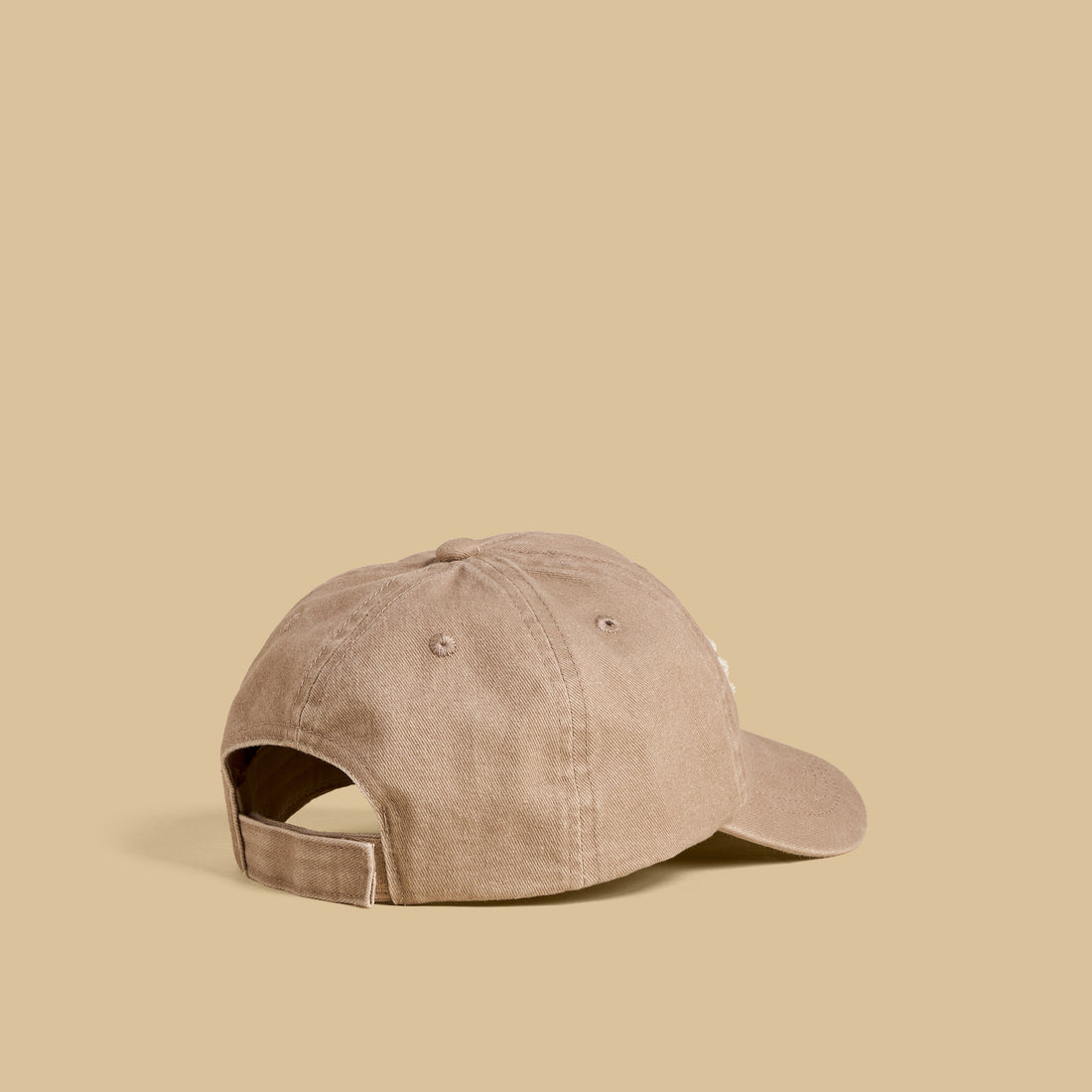 Slogan Embroidered Cap with Hook and Loop Closure