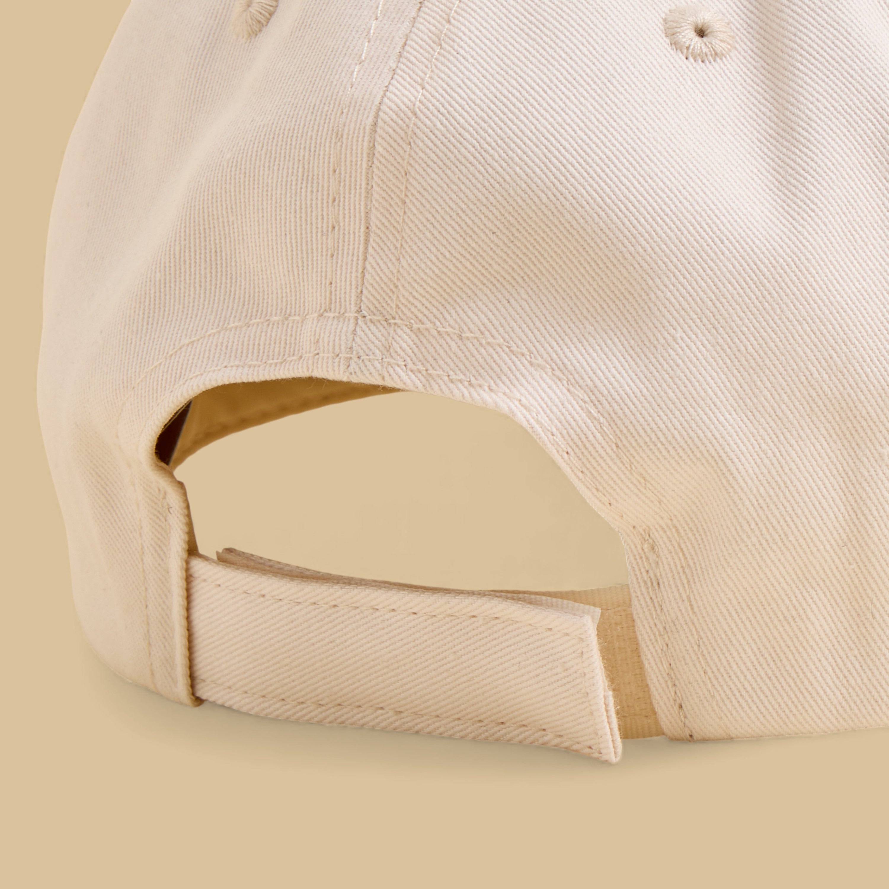 Bear Embroidered Cap with Hook and Loop Strap Closure