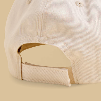 Bear Embroidered Cap with Hook and Loop Strap Closure