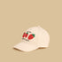 Strawberry Bead Embellished Cap with Hook and Loop Closure - Cream / 3-5 yrs