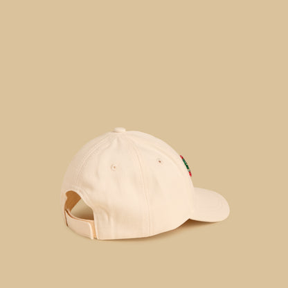 Strawberry Bead Embellished Cap with Hook and Loop Closure