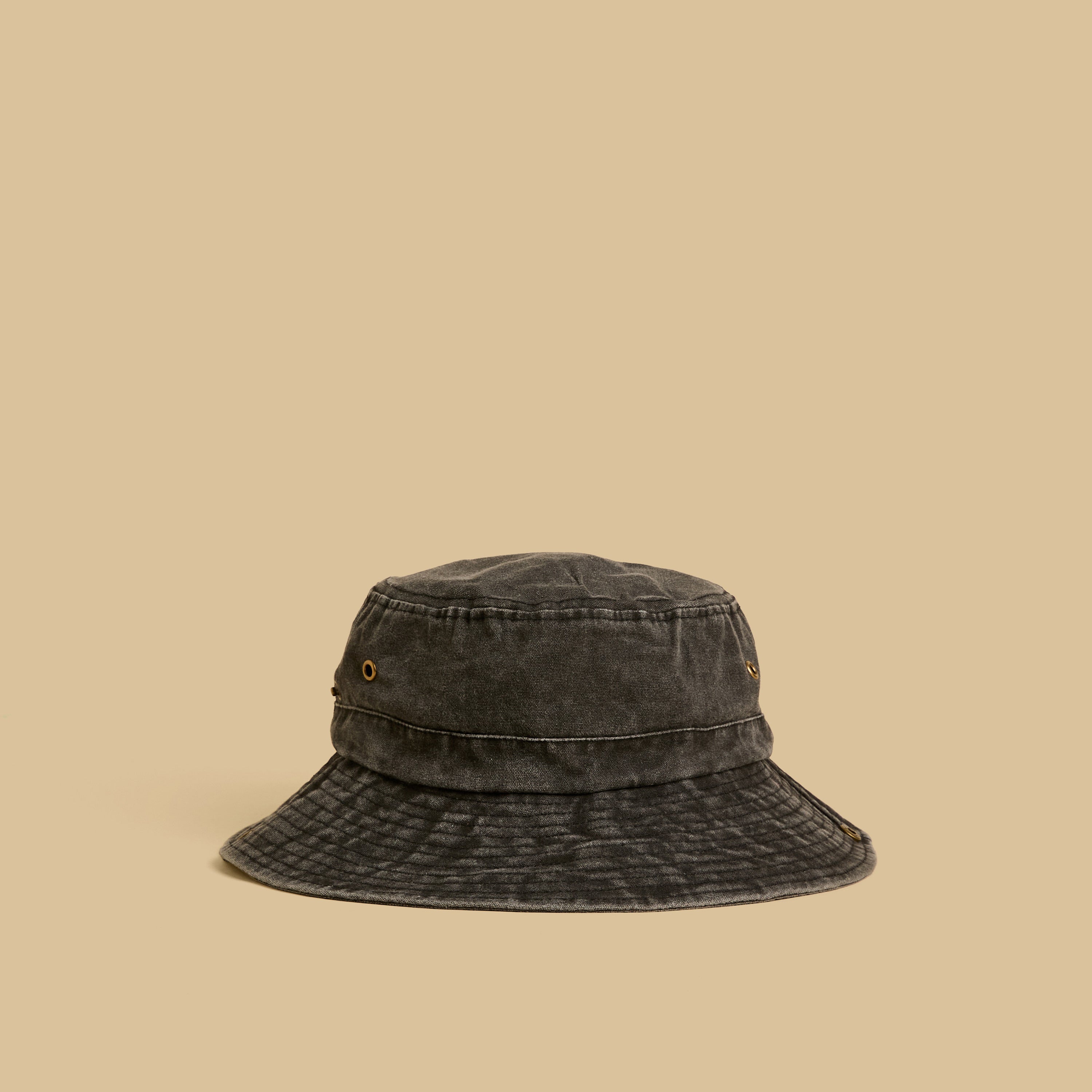Metallic Eyelet Detail Hat - Black