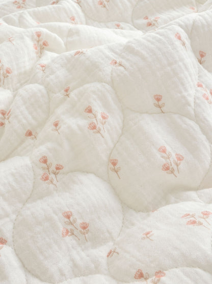 Delicate Floral Muslin Baby Fleece Blanket