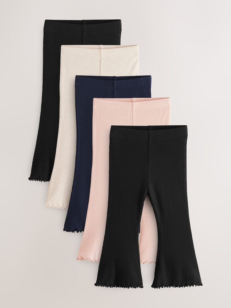 Multi Ribbed Flare Leggings 5 Pack (3mths-7yrs) - Size 3-6 Months (62-68cm) - Multi Ribbed Flare