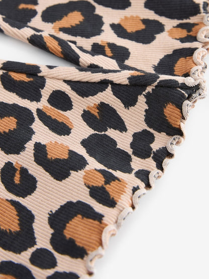 Animal Leopard Print Rib Flare Leggings (3mths-7yrs) - Size 3-6 Months (62-68cm)