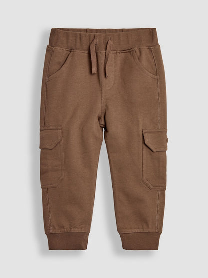 JoJo Maman Bébé Tan Brown &amp; Natural Marl 2-Pack Cargo Joggers - Size 6-12 Months (68-80cm)