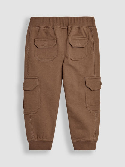JoJo Maman Bébé Tan Brown &amp; Natural Marl 2-Pack Cargo Joggers - Size 6-12 Months (68-80cm)
