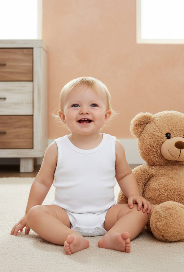Giggles Solid Sleeveless Bodysuit