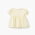 Juniors Ribbed A-line Dress with Round Neck and Tulle Skirt Detail - Yellow / 12-18 mths