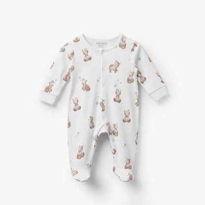 Pack of 3 Juniors Cotton Crew Neck Long Sleeves Sleepsuit with Bear Print