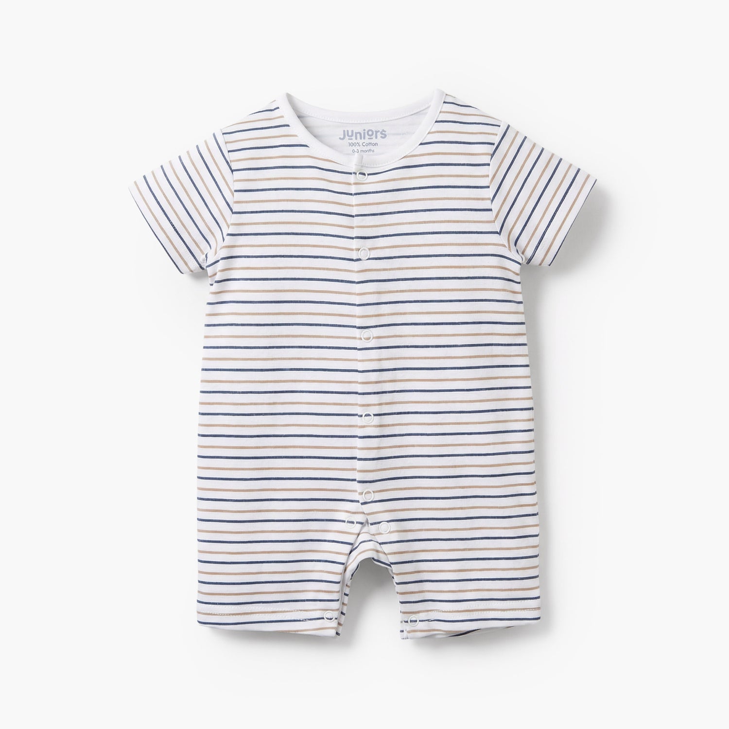 Pack of 3 Juniors Round Neck Short Sleeves Romper with Bear Print