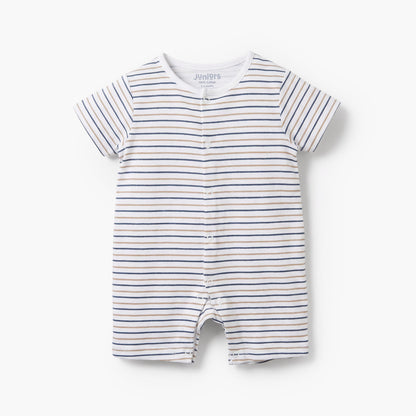 Pack of 3 Juniors Round Neck Short Sleeves Romper with Bear Print
