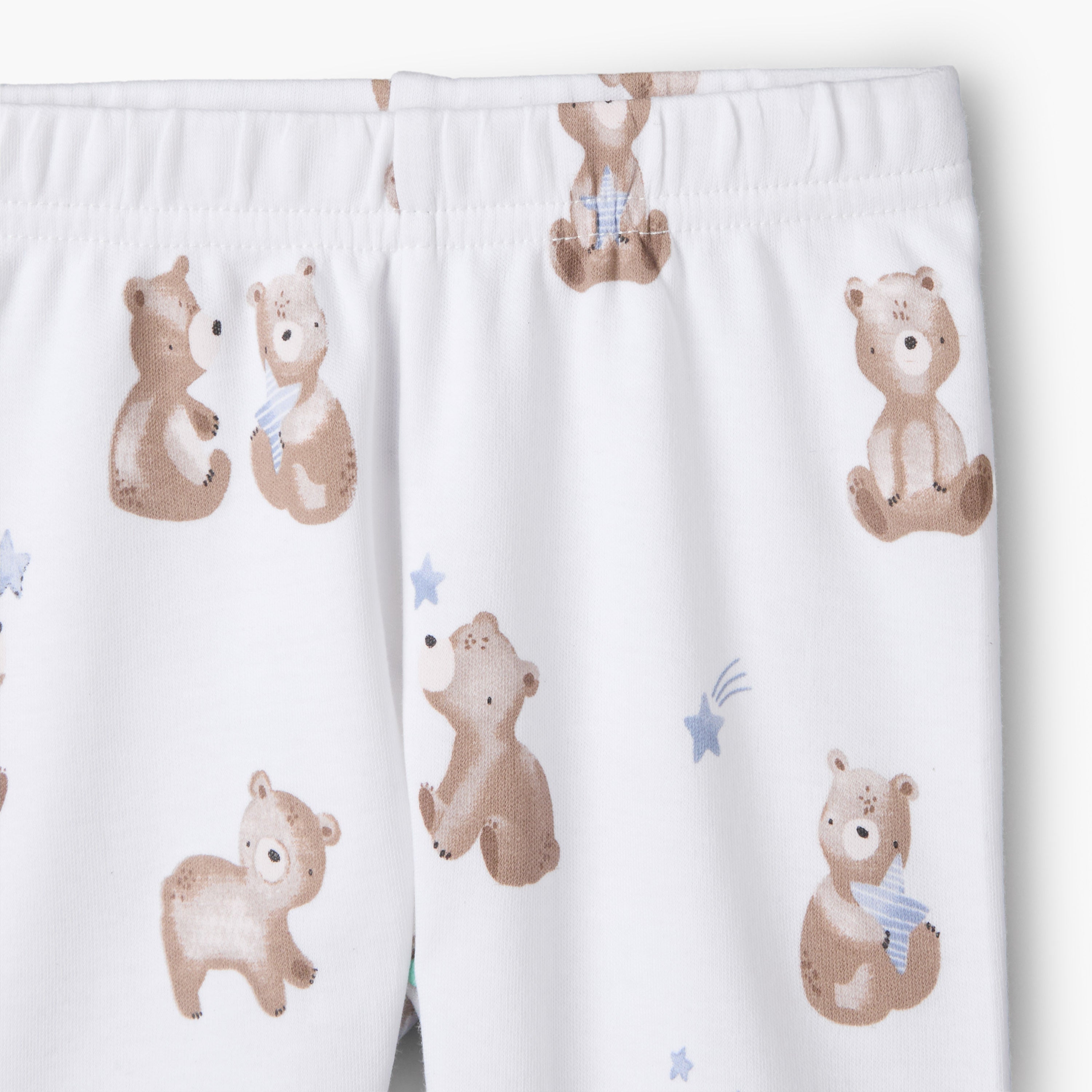 Pack of 3 Juniors Cotton Crew Neck Long Sleeves Pyjama Set with Bear Print
