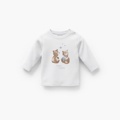Pack of 3 Juniors Cotton Crew Neck Long Sleeves Pyjama Set with Bear Print