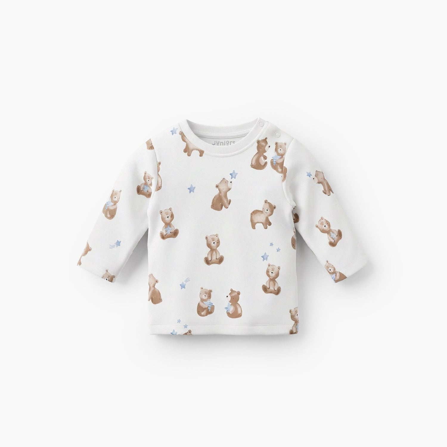 Pack of 3 Juniors Cotton Crew Neck Long Sleeves Pyjama Set with Bear Print