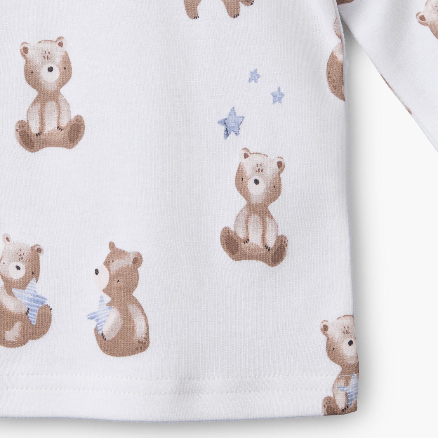 Pack of 3 Juniors Cotton Crew Neck Long Sleeves Pyjama Set with Bear Print