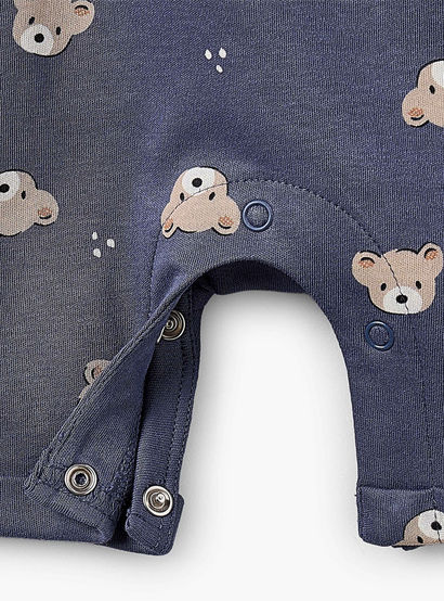 Juniors Round Neck Short Sleeves T-shirt and Dungaree Set with Bear Print-baby-boys-clothing-setsandcoords-image-5