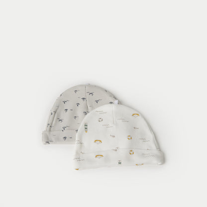 Juniors Printed Beanie Cap - Set of 2