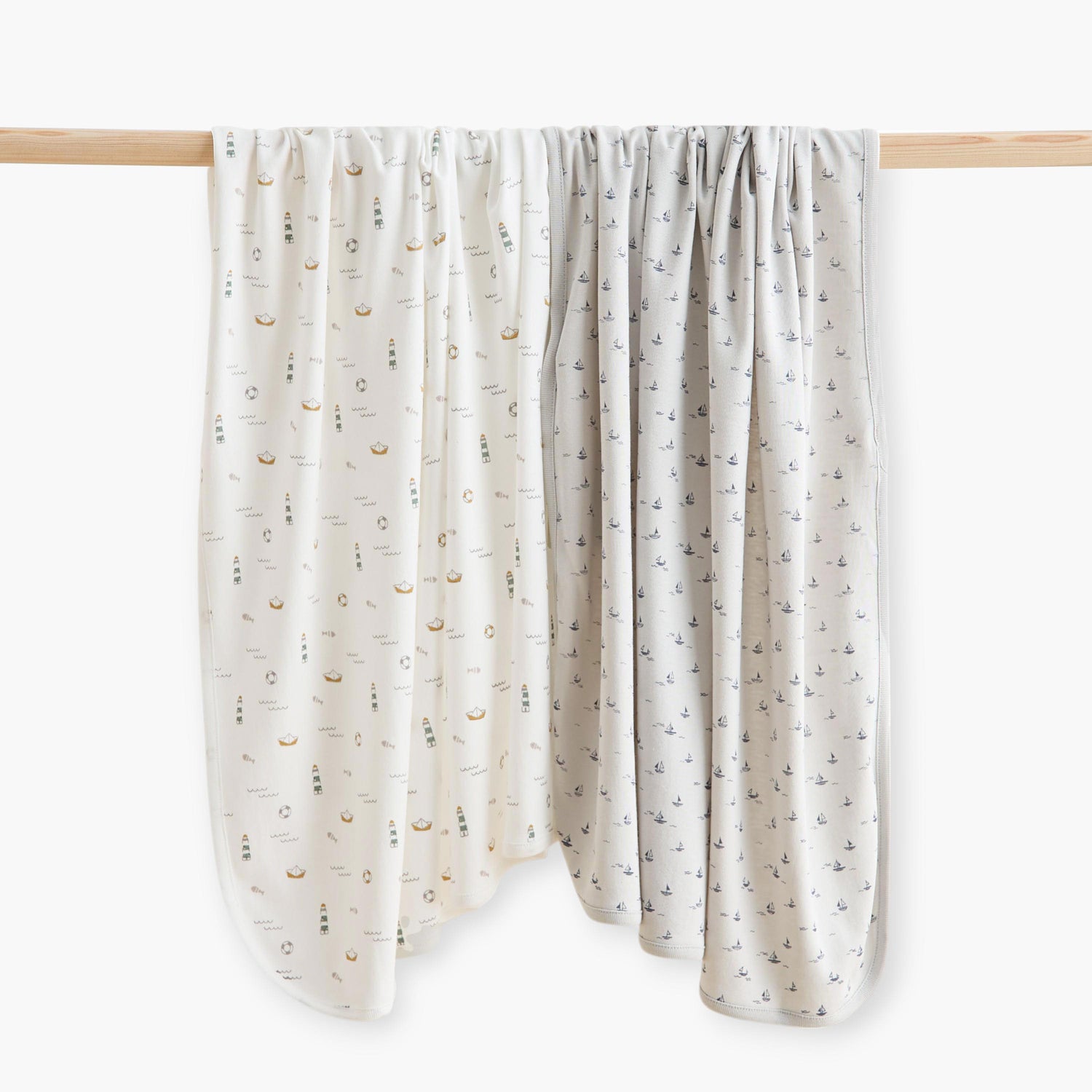 Juniors 2-Piece Printed Receiving Blanket Set - White / 0-6 mths