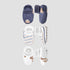 Pack of 3 Juniors Booties with Cuff, Printed - Blue / 0-6 mths