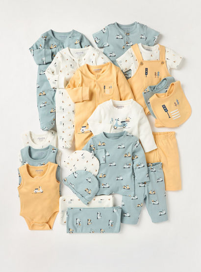 Juniors Scooter Print Sleepsuit and Romper with Button Closure-baby-boys-clothing-nightwear-sleepsuits-image-6