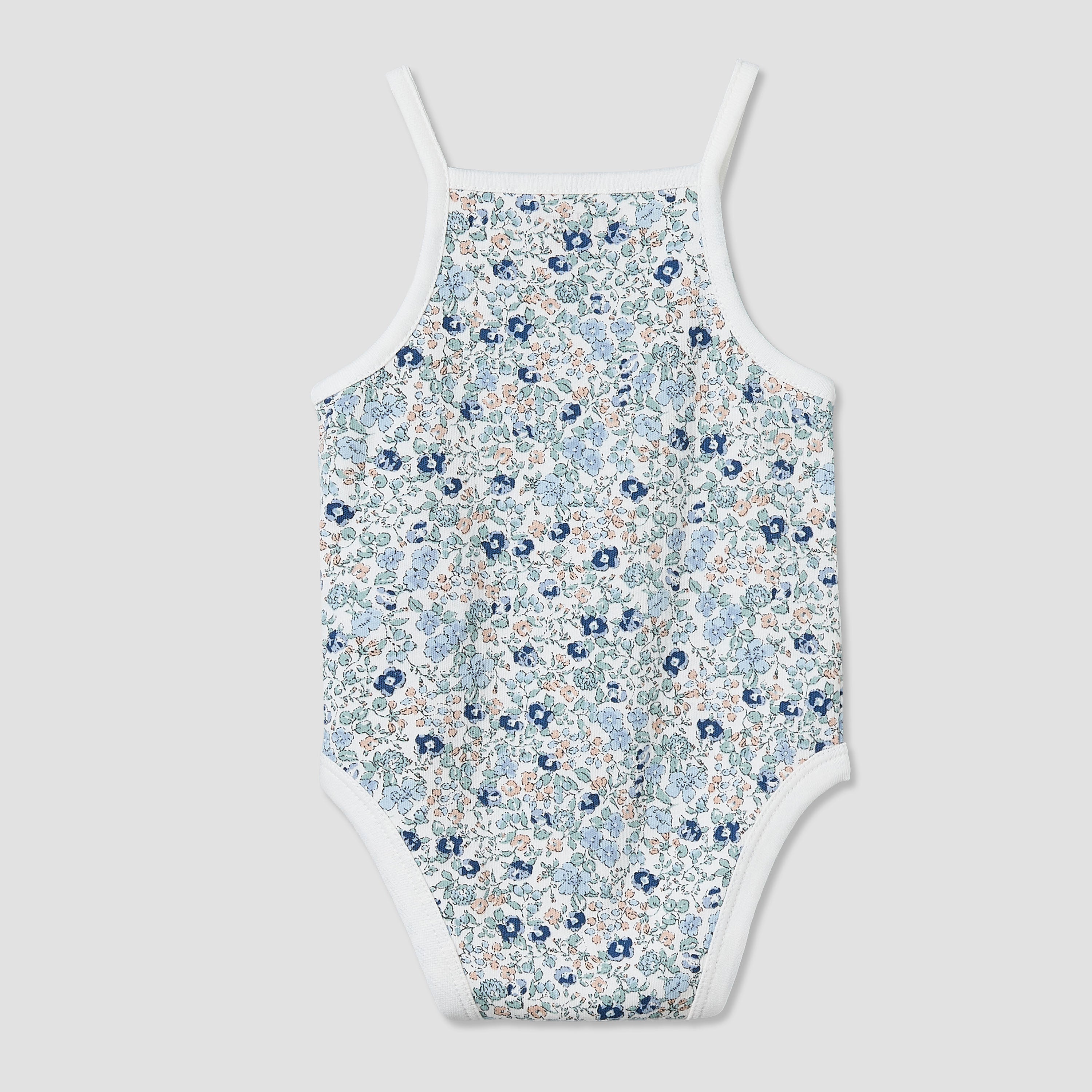 Pack of 3 Juniors Cotton Square Neck Straps Bodysuit with Assorted Prints
