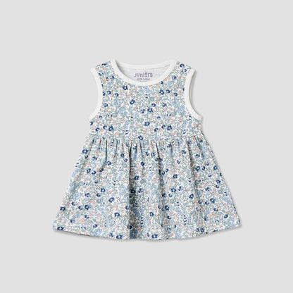 Pack of 2 Juniors Round Neck Sleeveless Knee-Length Dress with Floral Print