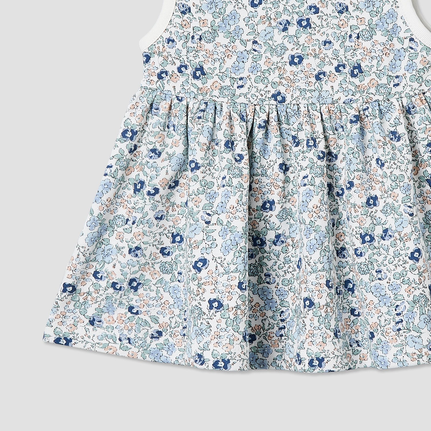 Pack of 2 Juniors Round Neck Sleeveless Knee-Length Dress with Floral Print