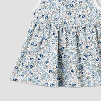 Pack of 2 Juniors Round Neck Sleeveless Knee-Length Dress with Floral Print