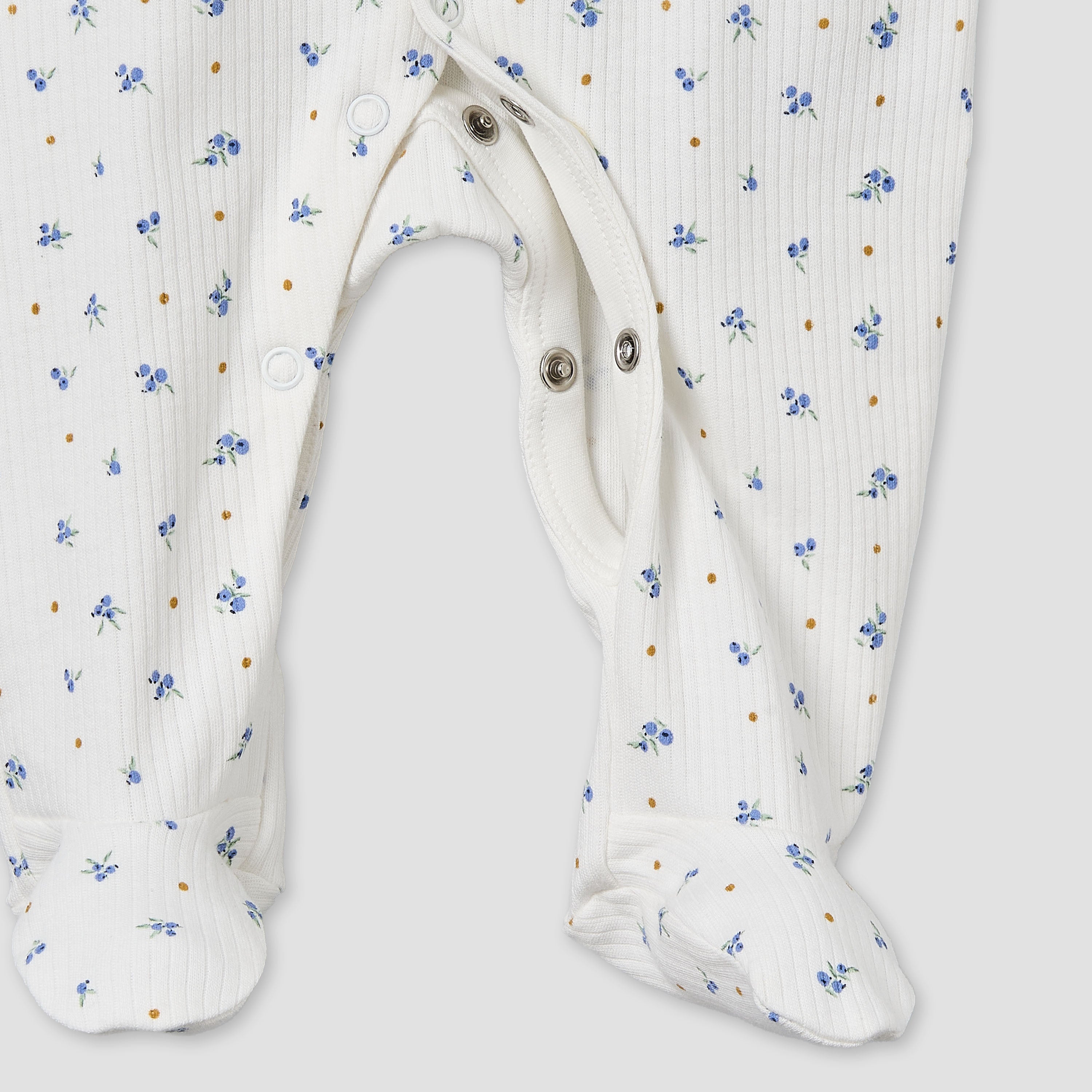 Pack of 2 Juniors Cotton Round Neck Long Sleeve Sleepsuit with Floral Print