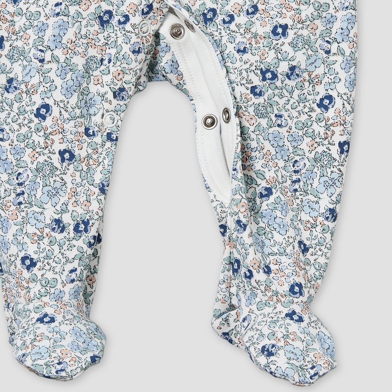 Pack of 2 Juniors Cotton Round Neck Long Sleeve Sleepsuit with Floral Print