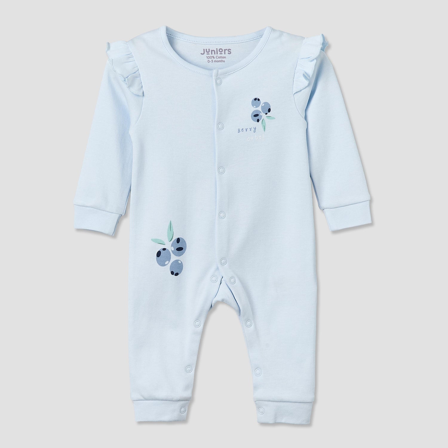 Set of 2 Juniors Round Neck Short Sleeve Romper and Sleepsuit Set with Snap Button Closure