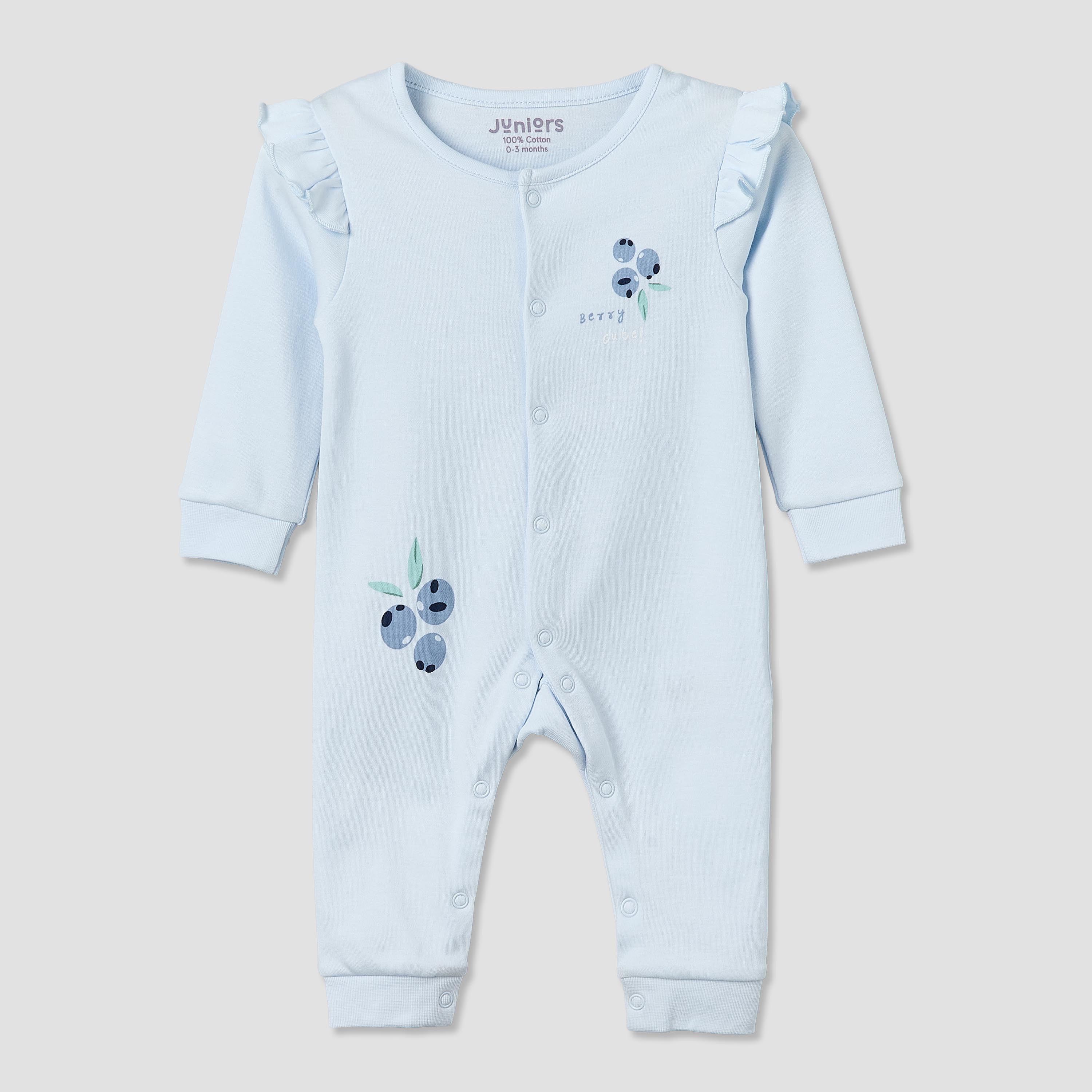 Set of 2 Juniors Round Neck Short Sleeve Romper and Sleepsuit Set with Snap Button Closure