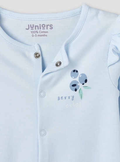 Set of 2 Juniors Round Neck Short Sleeve Romper and Sleepsuit Set with Snap Button Closure-baby-girls-clothing-nightwear-sleepsuits-image-5