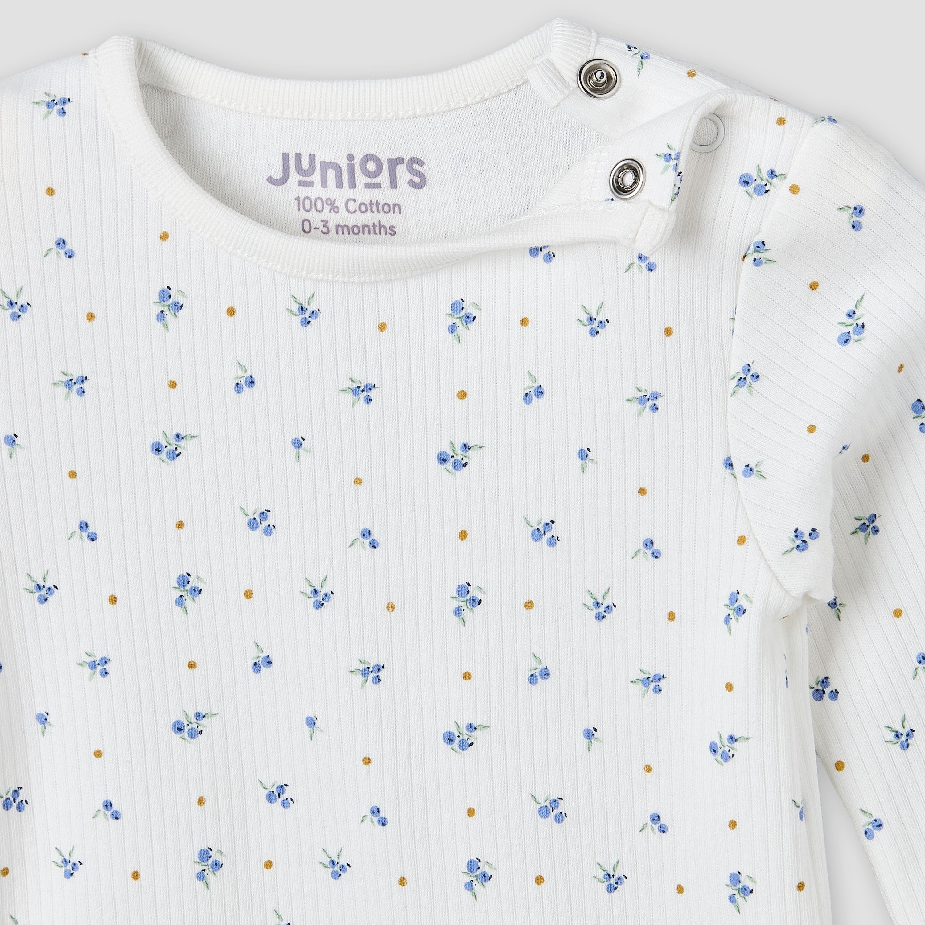 Set of 2 Juniors Cotton Round Neck Long Sleeves Pyjama Set with Floral Print