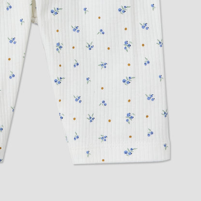 Set of 2 Juniors Cotton Round Neck Long Sleeves Pyjama Set with Floral Print
