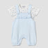 Juniors Round Neck Short Sleeve T-shirt and Dungaree Set with Blueberry Print - Blue / 12-18 mths