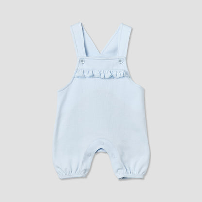 Juniors Round Neck Short Sleeve T-shirt and Dungaree Set with Blueberry Print