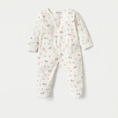 Juniors Floral Print Closed Foot Sleepsuit with Long Sleeves - Set of 2