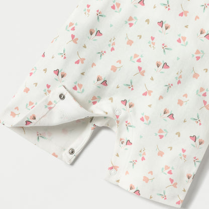 Juniors Floral Print Dungaree and Solid T-shirt Set
