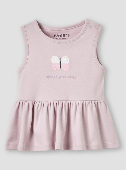 Pack of 2 Juniors Round Neck A-line Dress with Butterfly Print-baby-girls-clothing-dressesandjumpsuits-image-3
