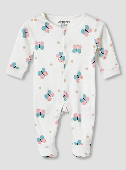 Pack of 2 Juniors Cotton Round Neck Long Sleeves Sleepsuit with Butterfly Print-baby-girls-clothing-nightwear-sleepsuits-image-3