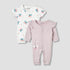 Pack of 2 Cotton Round Neck Sleepsuit with Snap Button Closure - Multicolour / 12-18 mths