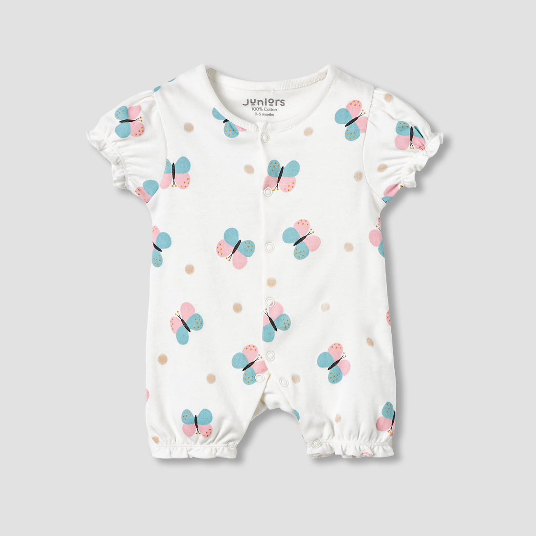 Pack of 2 Cotton Round Neck Sleepsuit with Snap Button Closure