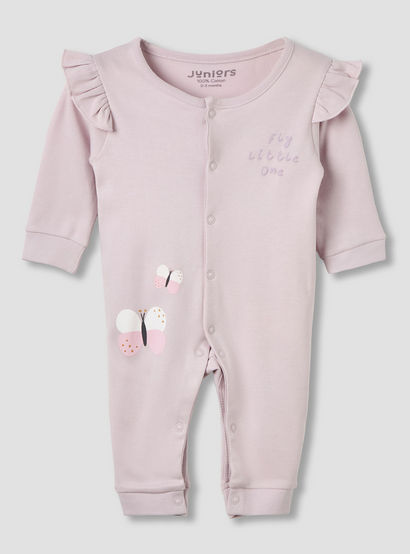 Pack of 2 Cotton Round Neck Sleepsuit with Snap Button Closure-baby-girls-clothing-nightwear-sleepsuits-image-3
