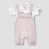Juniors Round Neck Short Sleeves T-shirt and Dungaree Set with Butterfly Print - Multicolour / 12-18 mths