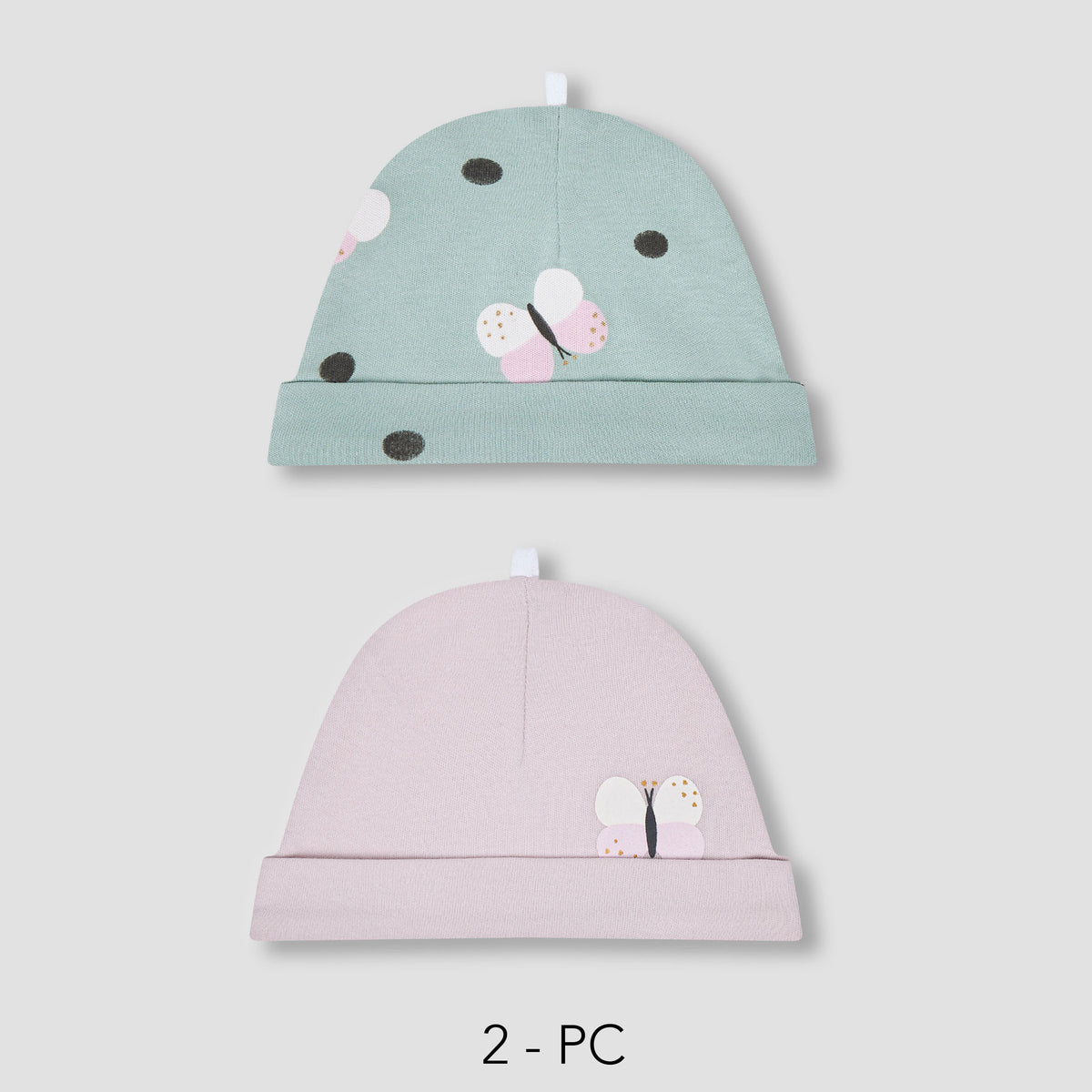 Pack of 2 Cap with Butterfly Print