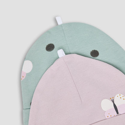 Pack of 2 Cap with Butterfly Print